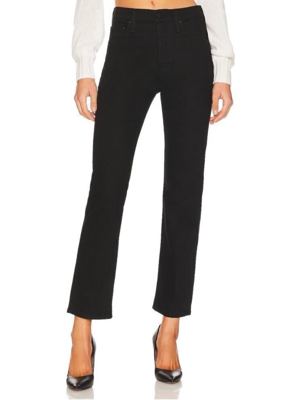 NWT Mother The Tomcat Ankle in Lasting Impression black Size 24 womens denim